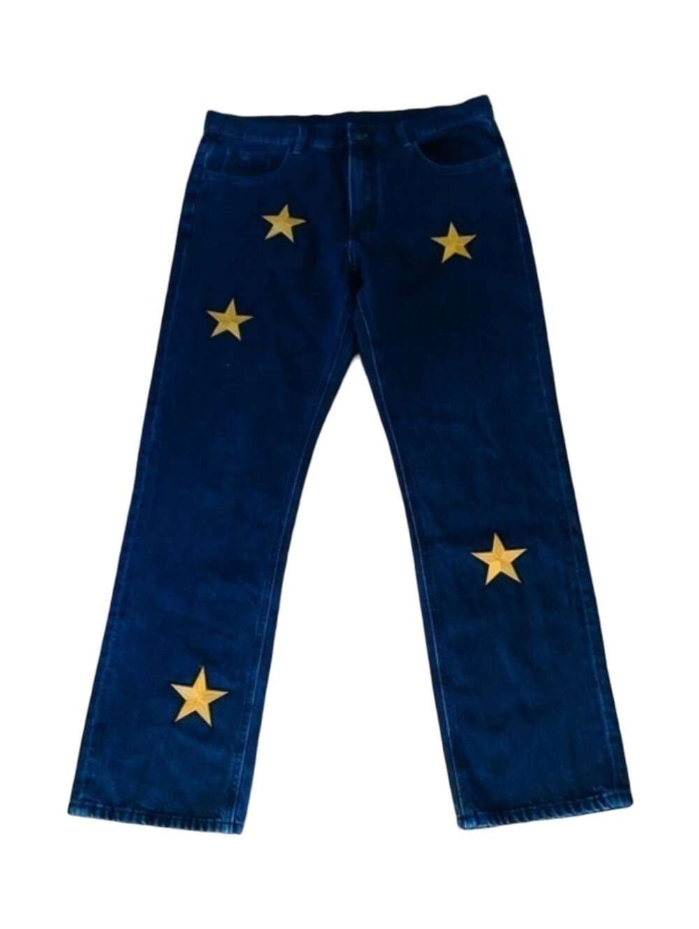 Men's Dark Blue Star Appliqué Jeans